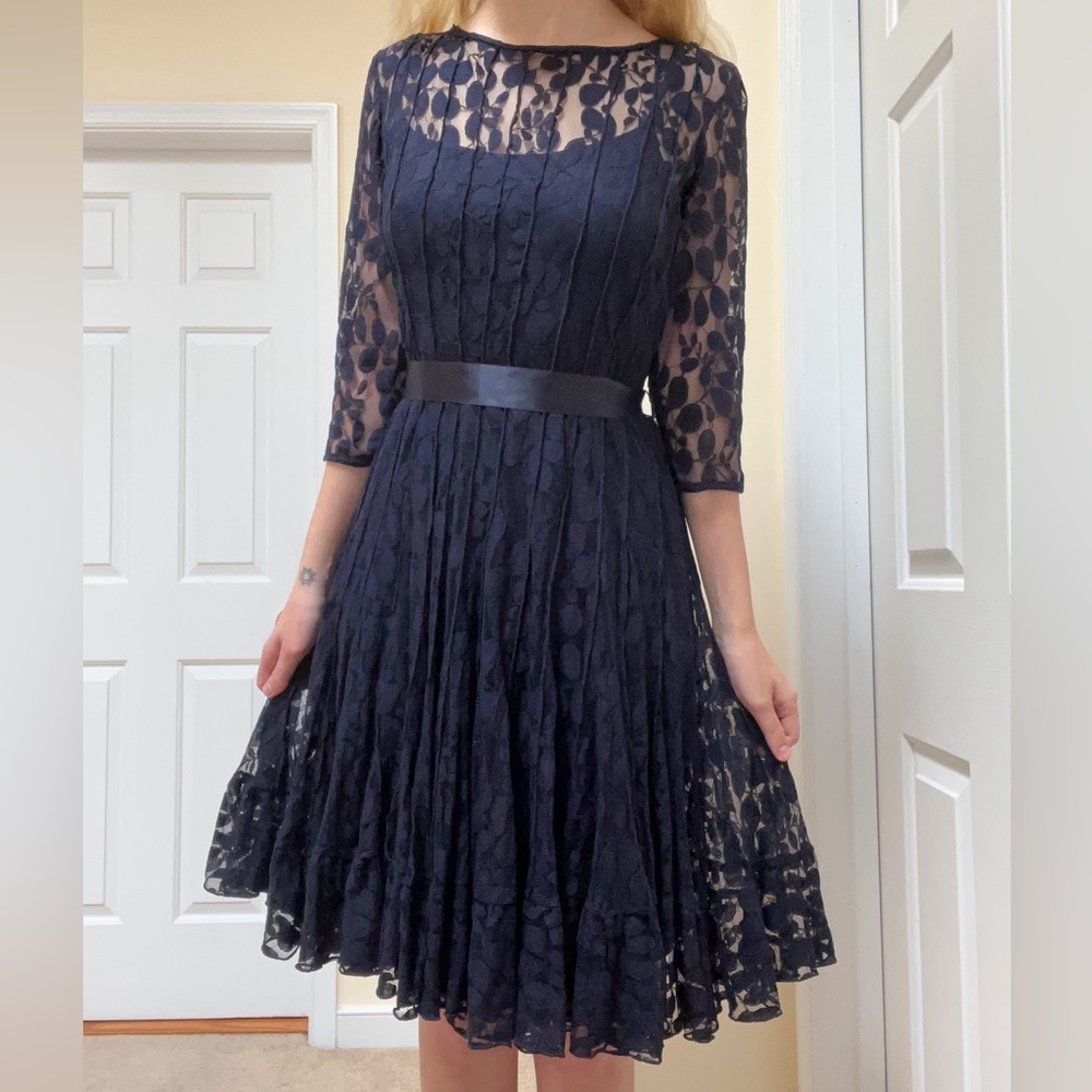MSK navy blue lace dress
